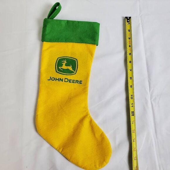 John Deere Yellow & Green Christmas Stocking 17” Tractor Farmhouse Holiday Decor - Picture 3 of 4